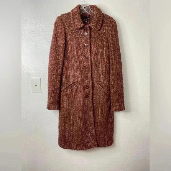 H&M Tweed Wool Blend Longline Coat - Picture 2 of 8